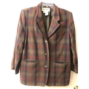 Vintage Medium Petite Eddie Bauer Plaid  Blazer
